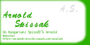 arnold spissak business card